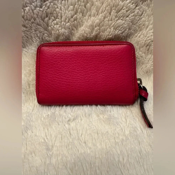 Vintage Gucci Zip Around Leather Wallet - Pink Calfskin - 1990s Pebbled Leather - Picture 3 of 9